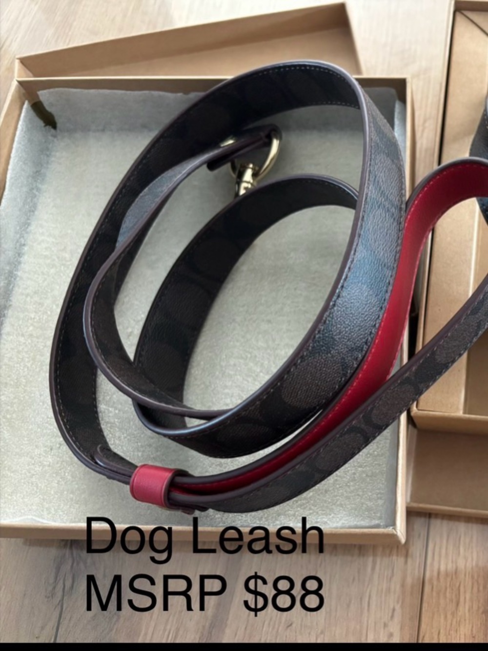 Classic coach Dog Leash in Brown and Red